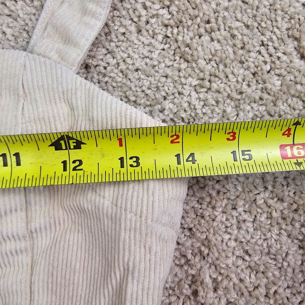 Khaki & Blue Cream Corduroy Mini Dress XS Square Neck A-Line Y2K Cottagecore - Picture 12 of 14